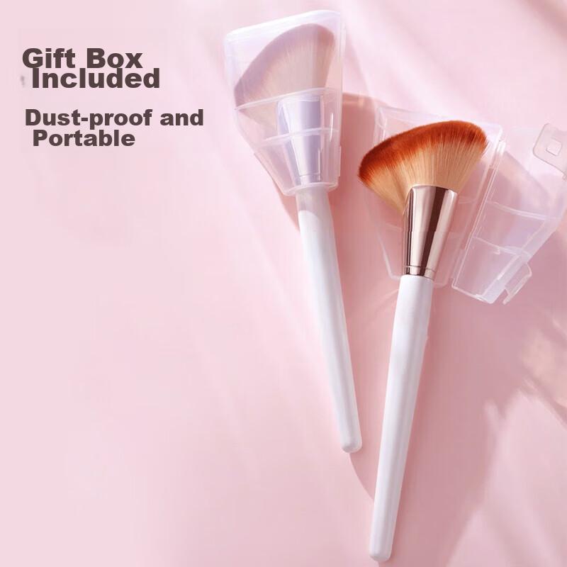 Chense Large Sickle-Shaped Contour Brush with Protective Case, Angled Shadow Brush, Facial Side Shadow, Single Pack