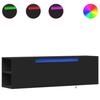 VidaXL Wall-Mounted TV Cabinet with LED Lights Black 135x31x39.5 Cm, Wall-Mounted TV Unit, Floating TV Unit, TV Stand 852384