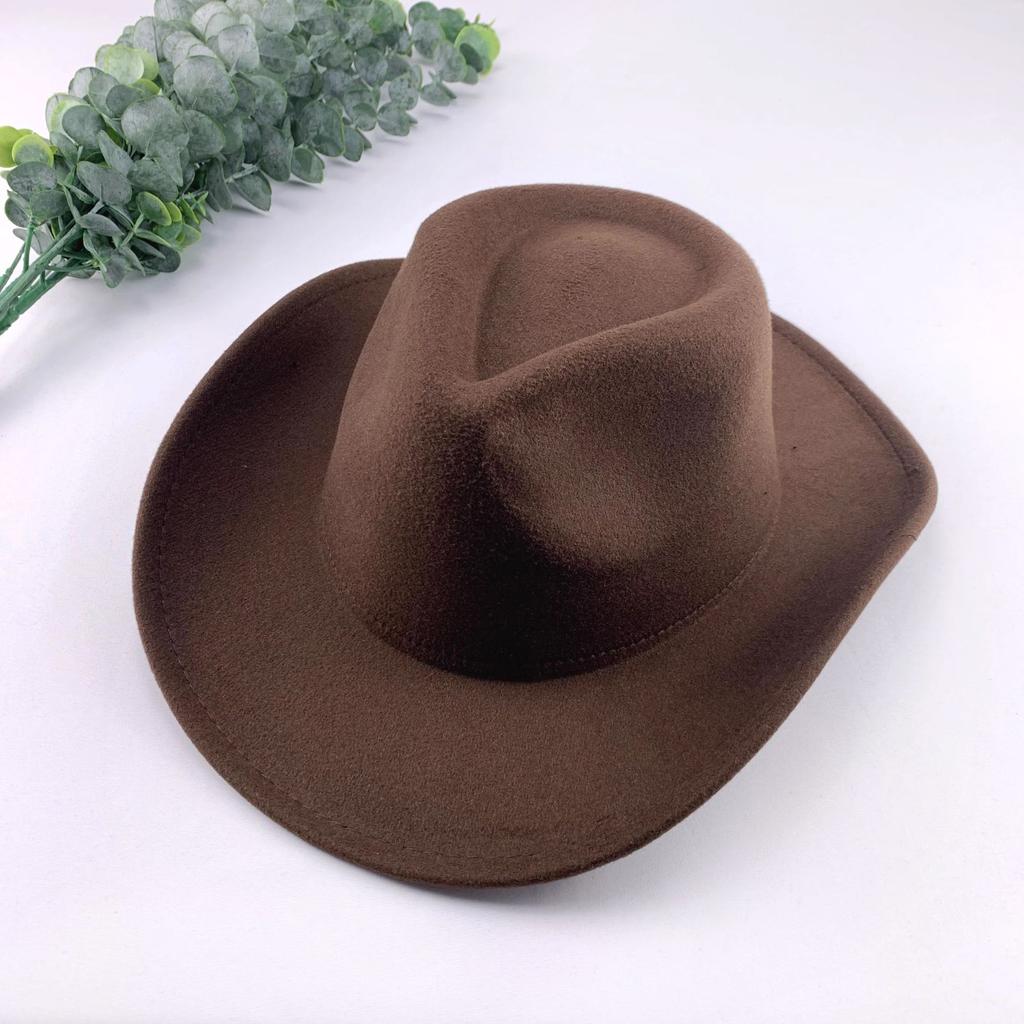 Autumn and Winter Hats Men's and Women's Warm Woolen Jazz Big-brimmed Top Hat Retro Light Board Felt Hat