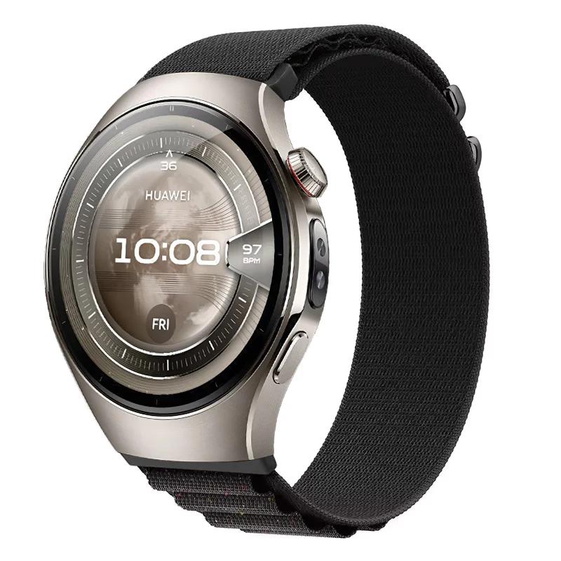 22/20mm Nylon Loop Strap For Huawei Watch 5-4-3/GT4-5-5Pro 46mm Comfortable Durable Wristband For Amazfit Active 2 Bip 6 Correa
