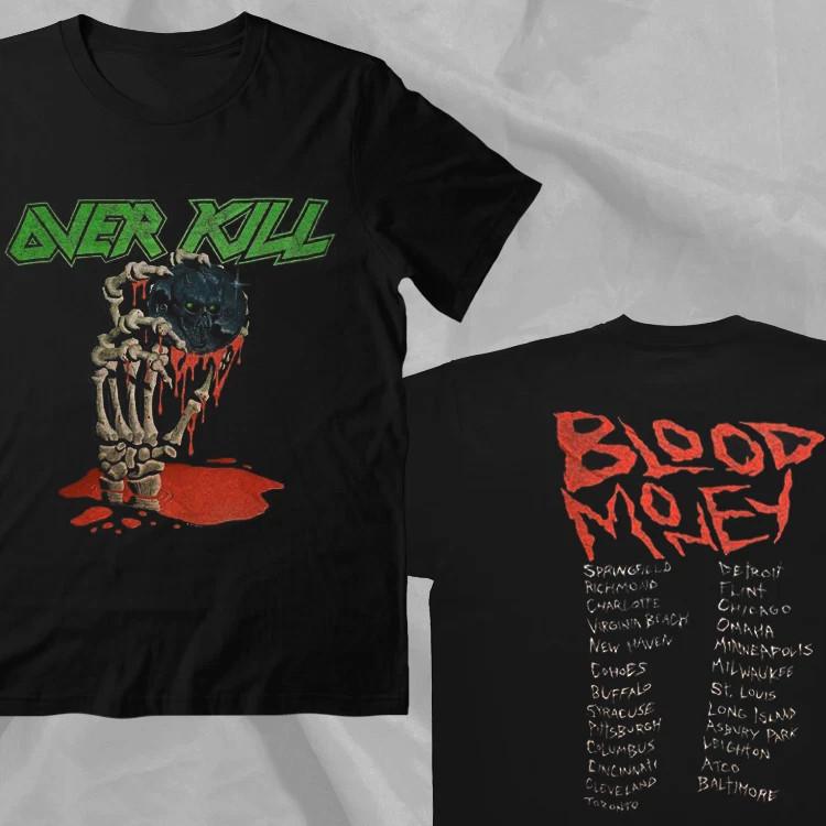 

Overkill Band Blood Money 90s Tour Black Double Sided TShirt Unisex T-Shirt - Men s Summer Cotton Graphic Tee S разноцветный