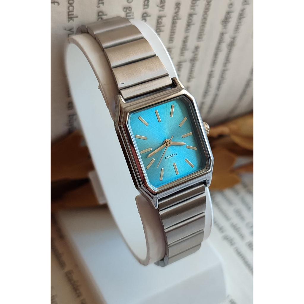 Women's Wristwatch New Fashion Vintage Metal Block Cord Gold Wristwatch