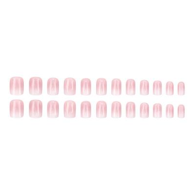 24 Klebepressenägel, Kurze Quadratische Falschnägel, Niedliches Design, Glänzende Falschnägel, Täglich Niedlich, Komplettes Nagelset, Kleber 2ml