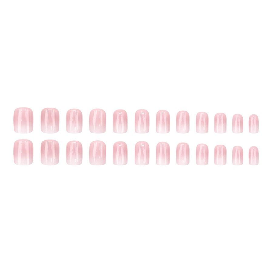 24 Press Type Nails, Short Square Fake Nails, Cute Design, Glossy Fake Nails, Daily Cute, Full Set Of Nails, Adhesive 2ml