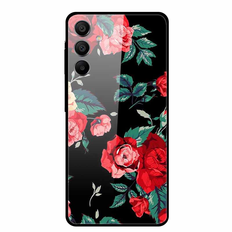 For Samsung Galaxy A16 Case Hard Tempered Glass Cover Colourful Back Shield Bumper for Samsung A 16 5G SM-A166B Protector Funda