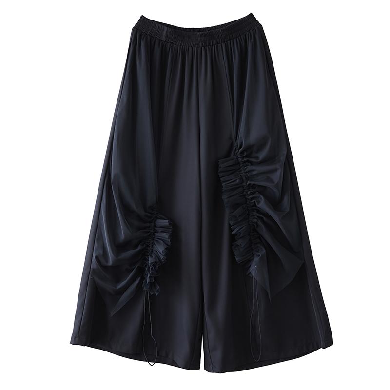 DIMANAF Plus Size Women New Long Pants Black Loose Trousers Big Size Casual Spring Autumn Bottoms Fashion Lady