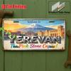 D Flatpc WELCOME To YEREVAN Retro Metal Sign  Pink Suitable for Travel Decor Suitable for Home Themed Wall Plaque