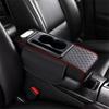 Auto Mittelkonsole Höhe Erhöhend Armlehnenpolster Multifunktionales PU-Leder Armlehnenauflage mit Getränkehalter Taschentuchbox Universal