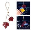 Car Charms Rear View Accessories, Leather Maple Leaves Ornaments Hanging Pendant Interior Decoration