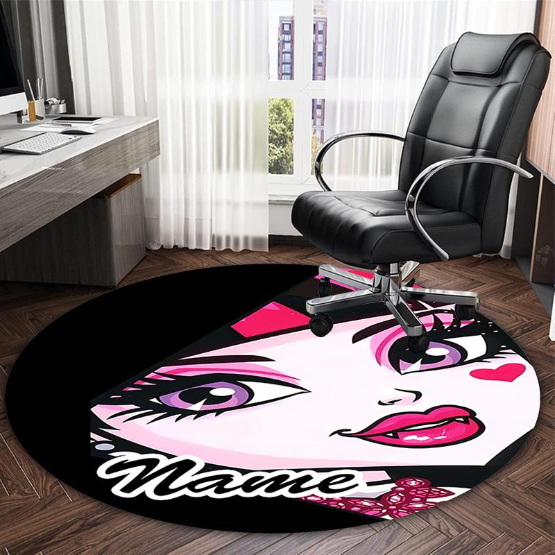 Customizable Monster High Draculaura1 Round Non-Slip Carpet - Ideal for Garden, Picnic, Office, Perfect for Decoration, Suitable For All Seasons