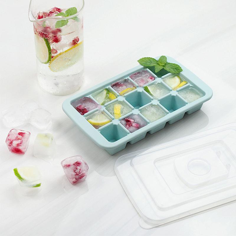 15 Cup Soft Silicone Ice Tray, Ice Making Mold Easy To Clean, Food Grade Ice Cube Mold Tray  Reusable for Whiskey & Bar