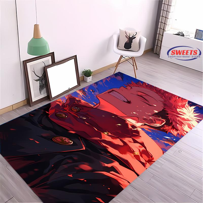 Jujutsu Kaisen Yuji Itadori Carpet! Bedroom Floor Living Room Bed Mat,Non-slip Exquisite Home Decor,Durable Machine Washable Rug