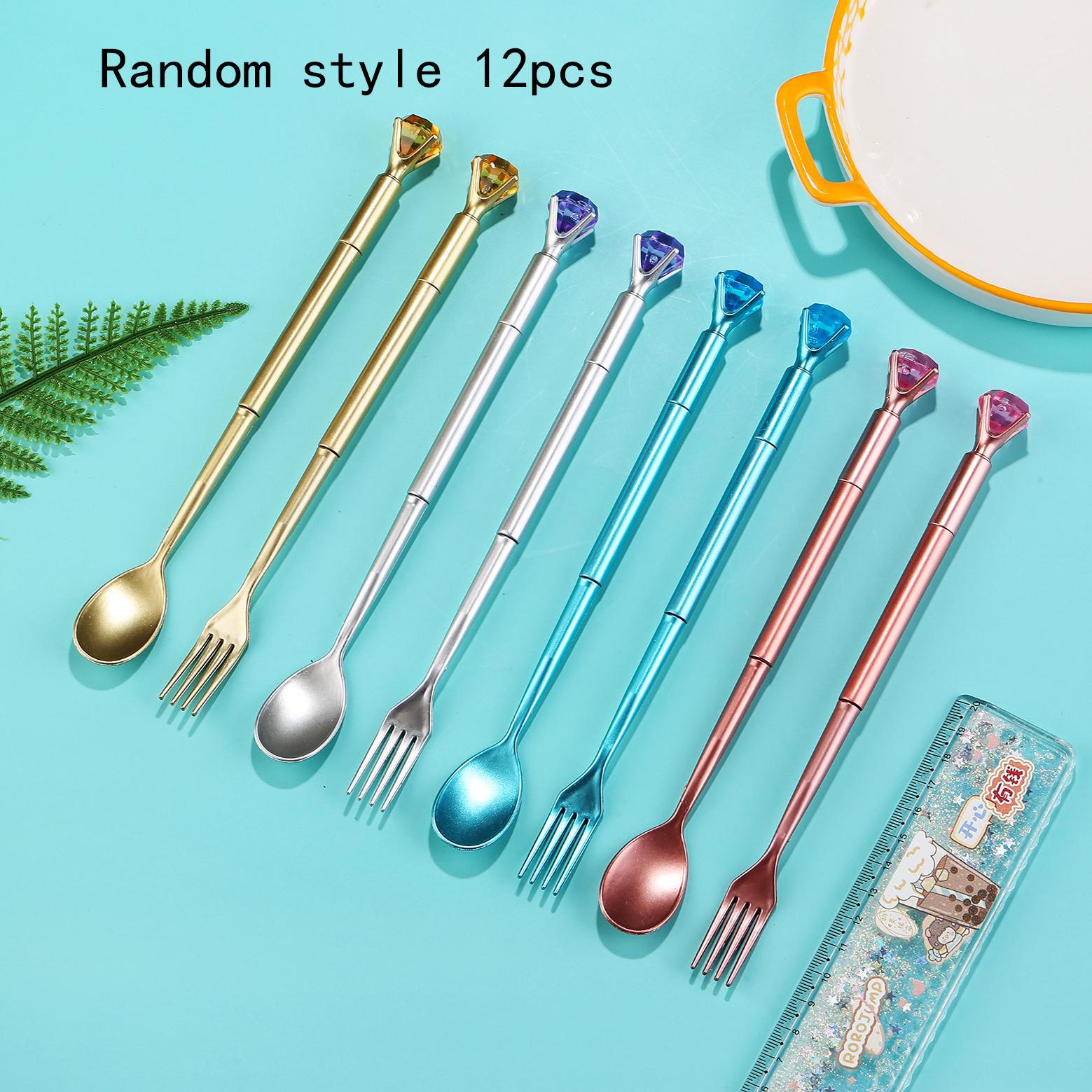 

Back to school season 12pcs 0.5mm creative stationery neutral pen tableware styling pen cute student gift prize water-based pen office signing pen Random style 12pcs
