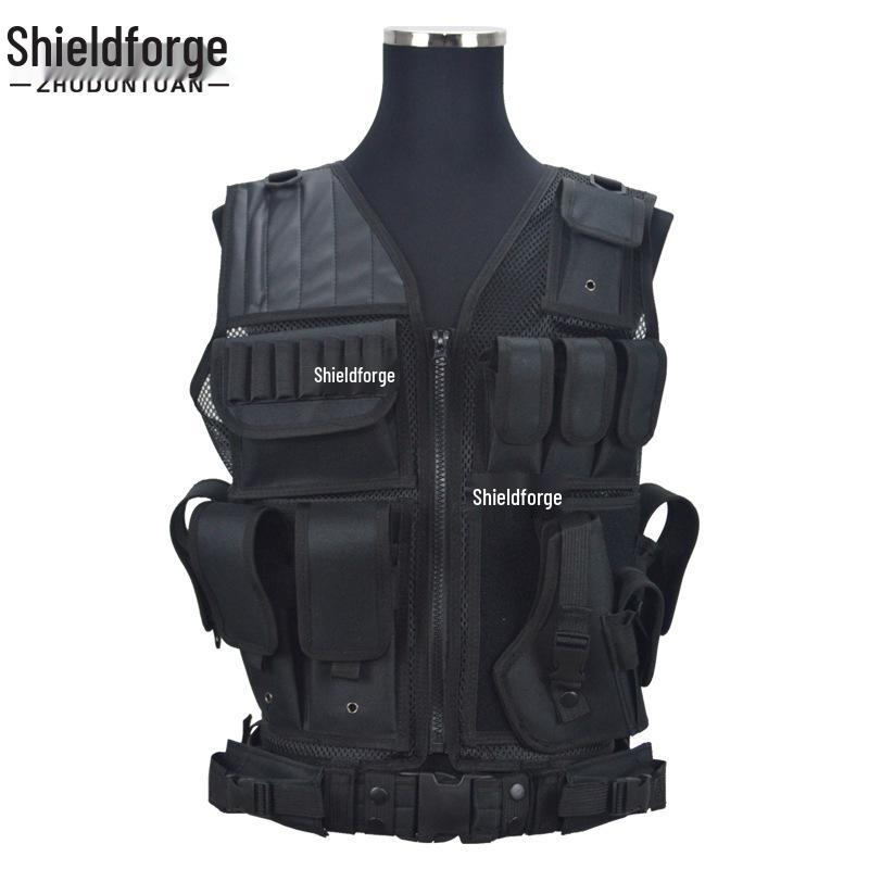 047 Тактический сетчатый жилет: Дышащая, прочная экипировка для тренировок на открытом воздухе One Size