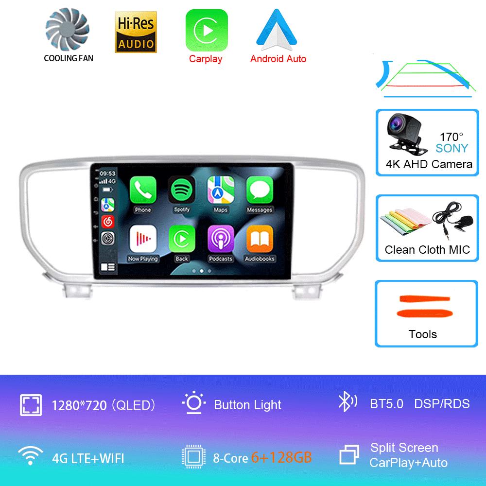 For Kia Sportage 4 QL 2018 - 2022 Car Radio Android 14 Carplay Navigation GPS Multimedia Player stereo wifi+4G Auto BT 360Camera