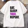 Eat Sleep Yaoi Repeat T Shirt Manga T Shirt Men Women Breathable T Shirt Men's Short Sleeve Round Neck Tees Clothes Tops