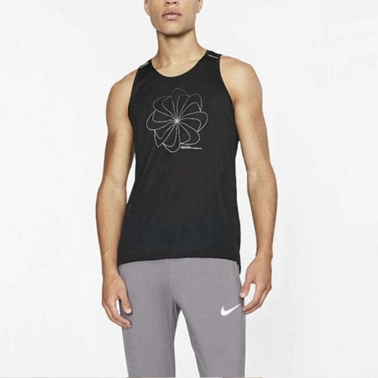 Nike Fitness Quick-Dry Reflective Night Running Sleeveless Vest Men tops Black AQ4938-010