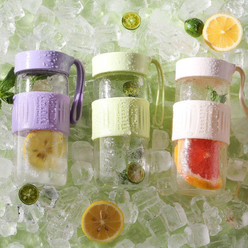 Glass Water Cup Summer Good-looking Men's and Women's Office Simple and Portable Student Tea Infuser Anti-Scald with Tea Cup