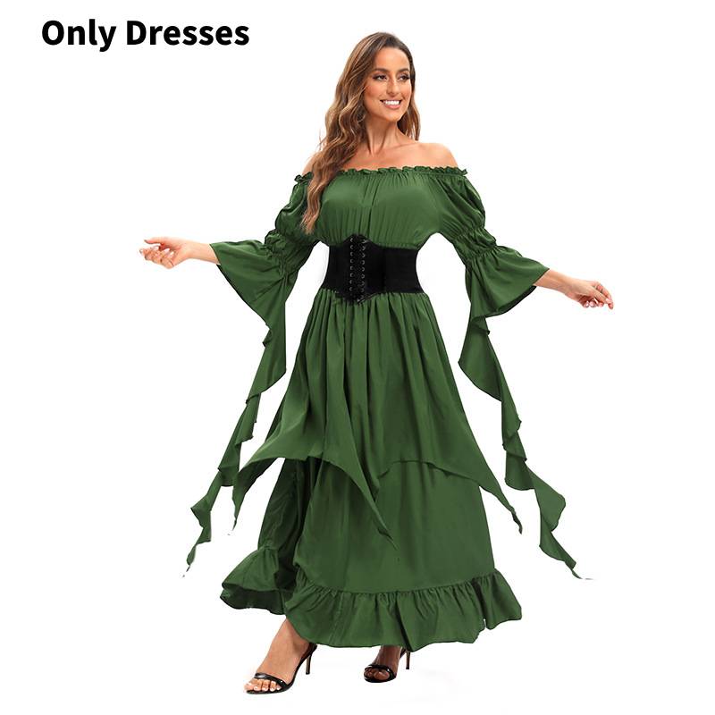 Ladies Colored Dress Medieval Costume Halloween Party Dance Performance Gift
