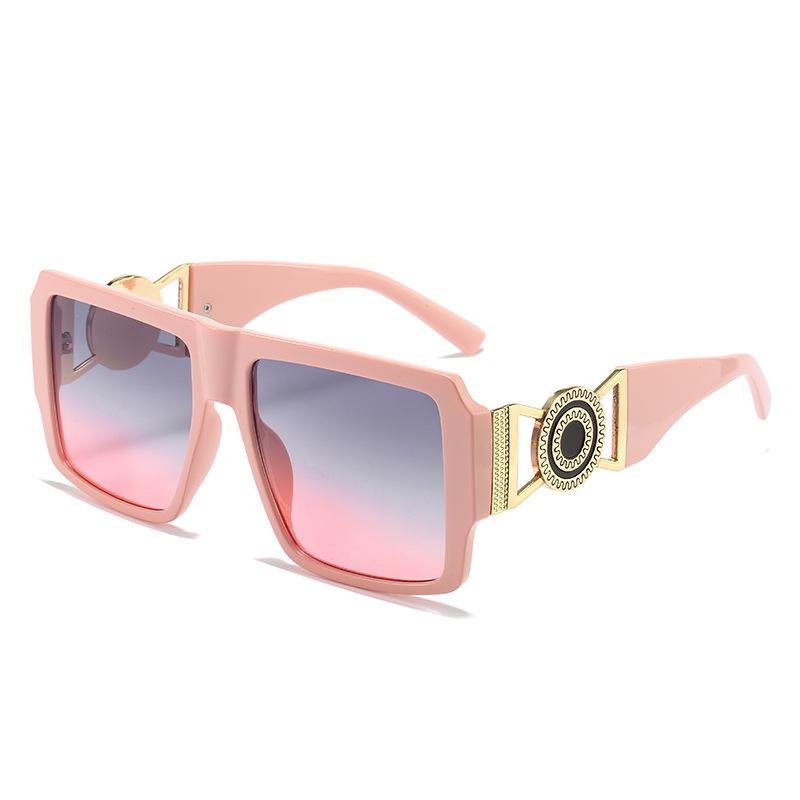 Fashion Retro Luxury Leopard Gradient Square Women Sunglasses  Golden Frame Hollow Design Trend Casual Men Sun Glasses Uv400