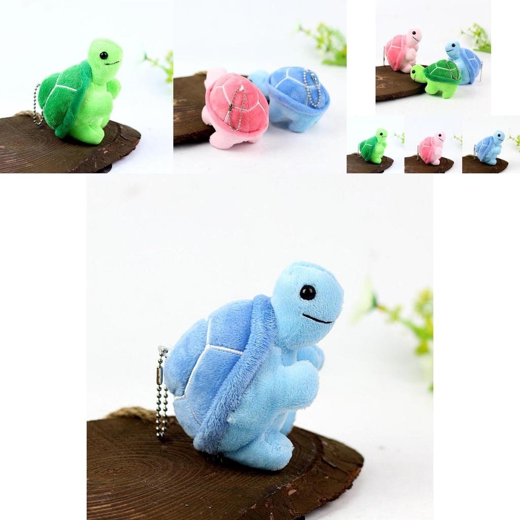 Adorable Plush Turtle Toy Stuffed Animal Soft Short Plush Green Pink Blue 10cm