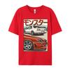 Car Print Tshirt Japan Drift T Shirt Graphic Pure Cotton Round Neck Unisex T Shirt Cool Tees Summer Autumn Wholesale
