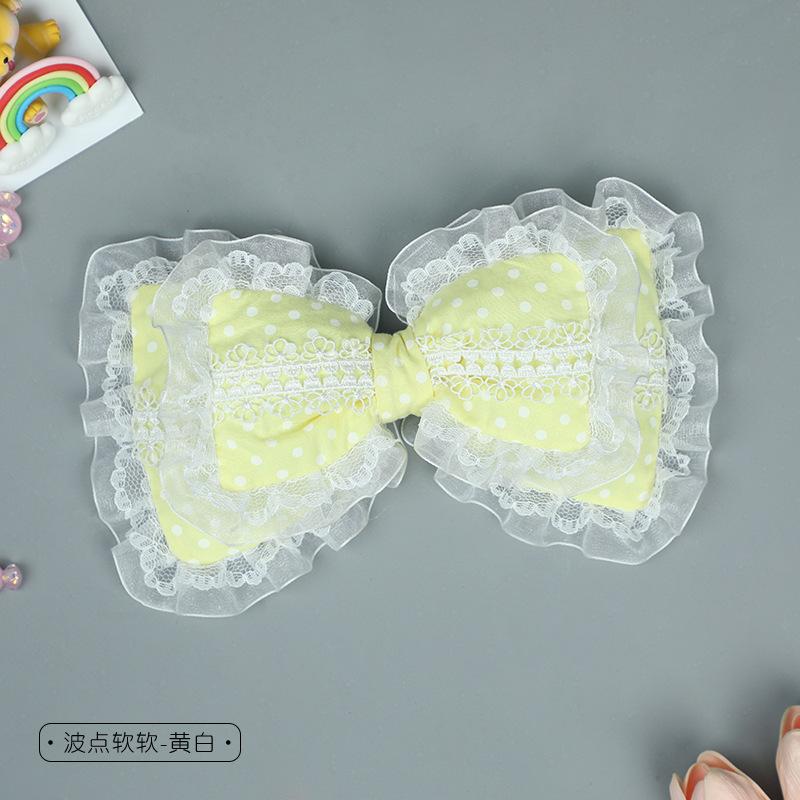 

Handmade lolita big bow hairpin lace comics hairpin tea party KC girl polka dot LO girl hair accessories headgear