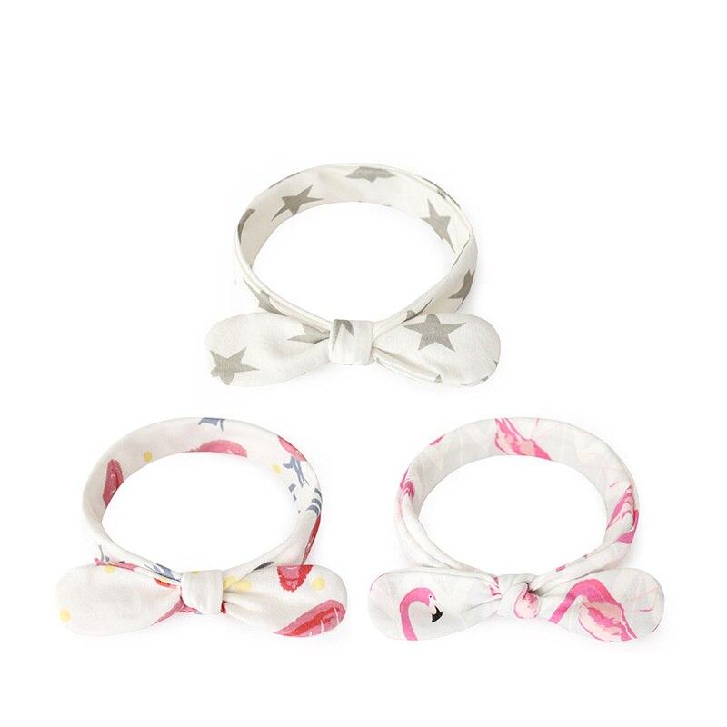 3 Stück Baby Stirnband Mädchen Haarschmuck Floral Schleife Baby Haarband Baumwolle Flamingo Säuglings Kopfbedeckung Kinder Mädchen Stirnbänder