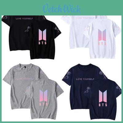 Bts Print T-Shirt Kurzarm Baumwolle Freizeitkleidung Für Fans Mode