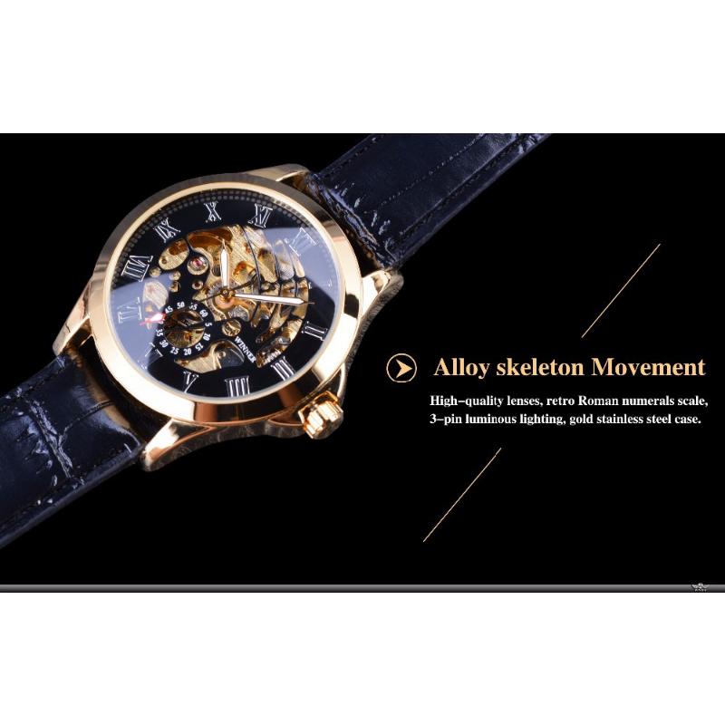 WINNER Men's Personality Classic Skeletonized Watch Automatic Mechanical Watch