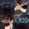 Nurse Hair Snood Flower Decor Fishnet Hollow Out Anti-slip Elastic Hair Decoration OL Style Airline Stewardess Waitress Hair Snood Women Head
