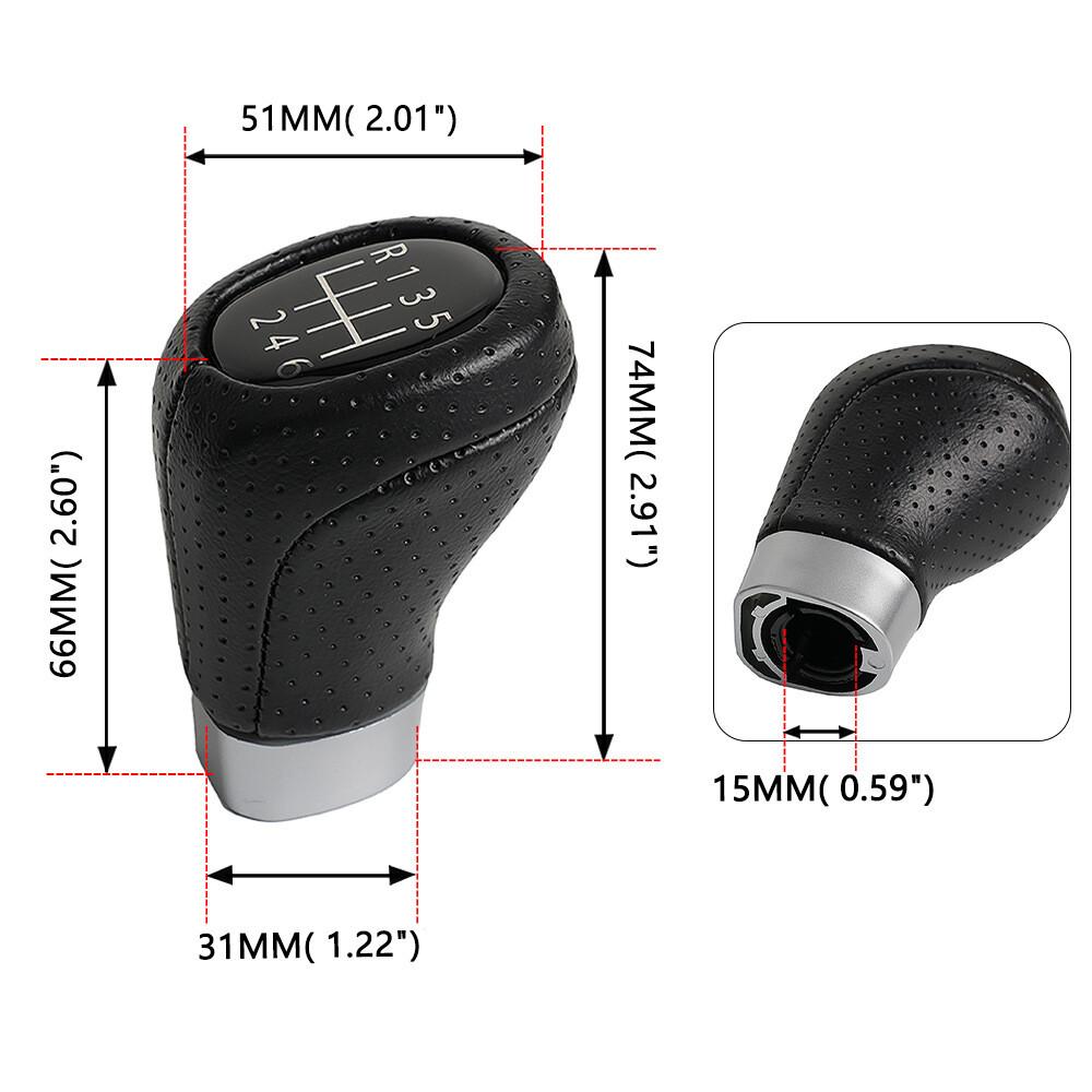 Black PU Leather 6 Speed Shift Knob for BMW E36 E46 M3 Z4 3.0 E90 E91 E92 M5 E39