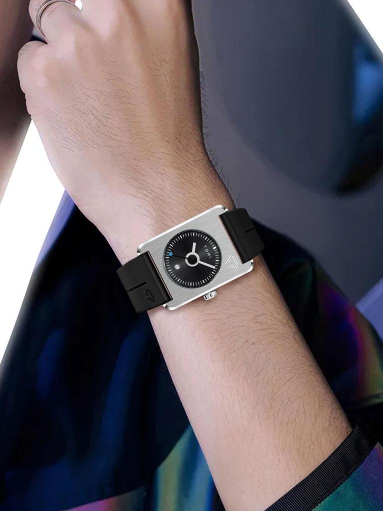 TOMI Square Calendar Watch - Korean Style Student Strap Watch