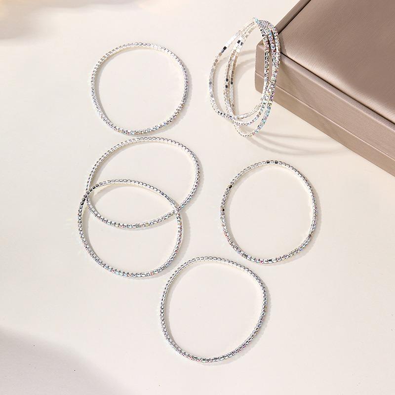 Bracelet Set Accessories Women's Fashion Versatile Alloy Niche Premium Sense Stacked Diamond Bracelet