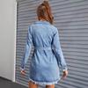 Women's European & American Retro Slimming Long Sleeve Denim Dress
