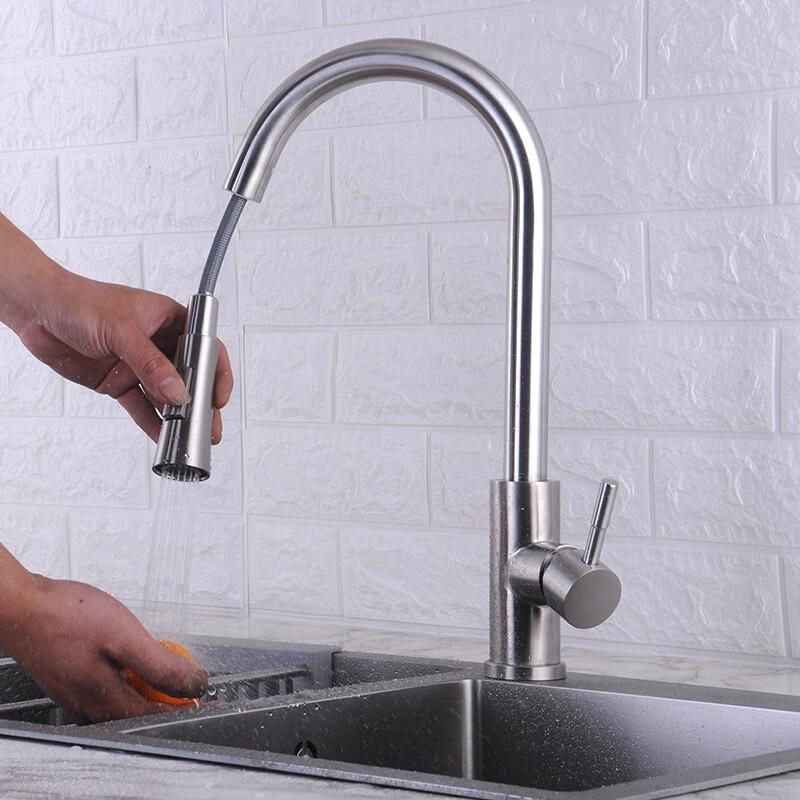 TLXT Stainless Steel Pull-out Kitchen Faucet