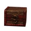 Vintage Small Wood Flower Coin Pattern Box Jewelry Bracelet Storage Holder Case