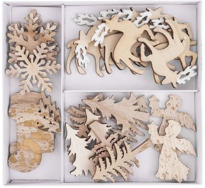 Wooden Shapes Christmas Mix 24Pcs.