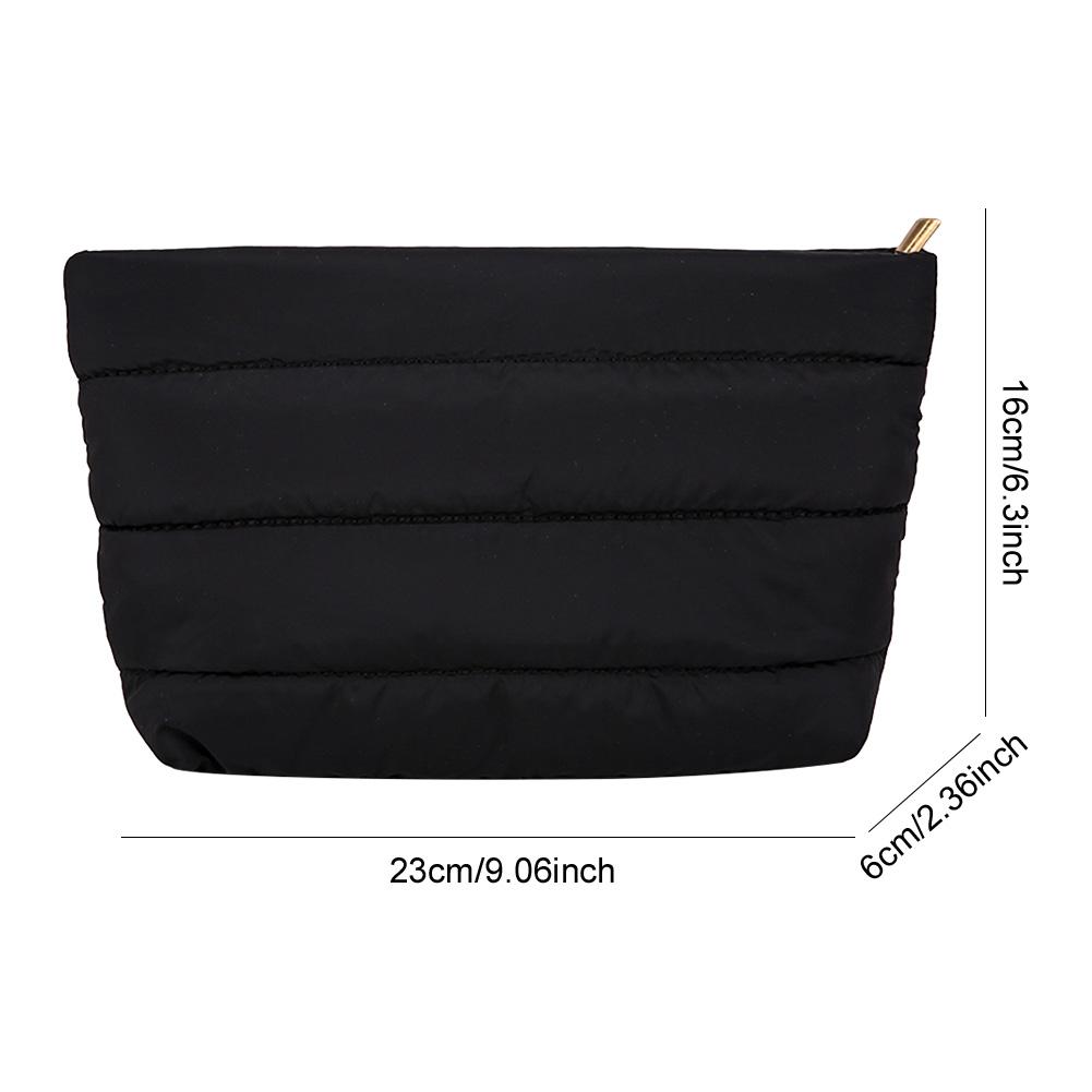 Fashion Cosmetic Bag for Women Girls Cute Puffer Makeup Clutch Solid Toiletry Organizer Pouch Storage Pouches for Organization