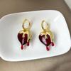 Irregular Heart Hoop Earrings Red Heart Water Drop Dangle Earring Prom Party Jewelry Valentines Day Gifts for Women