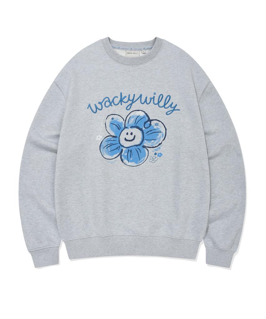 WACKY WILLY [26Ss] Women'S Big Lily Graphic Sweatshirt Sky Blue