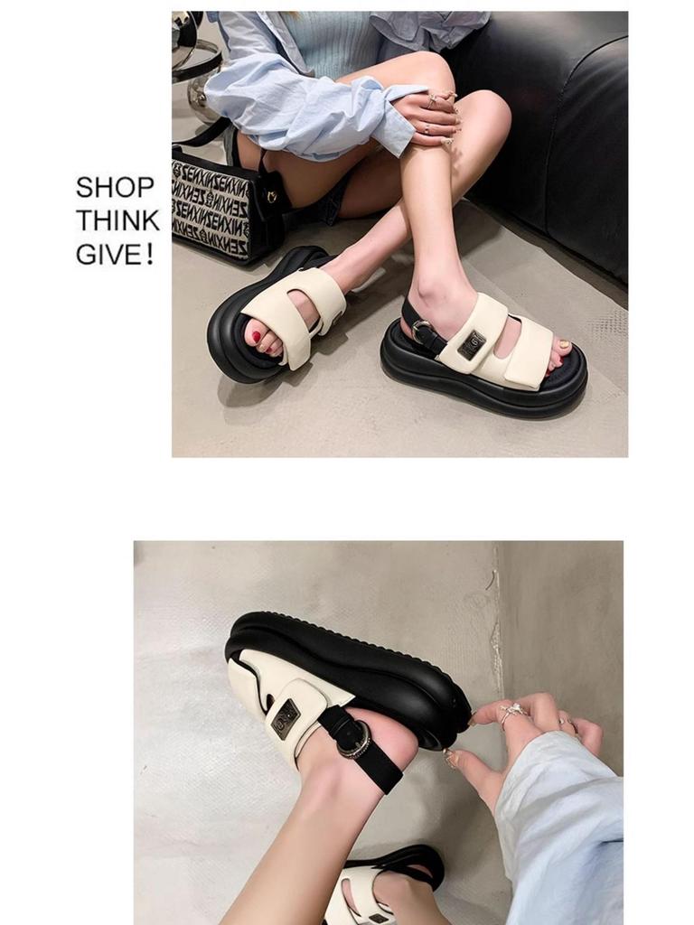 2024 Women's Velcro Thick Sole Sport Sandals - Lightweight, Soft, and Comfortable for Summer Outdoor and Beach Activities.