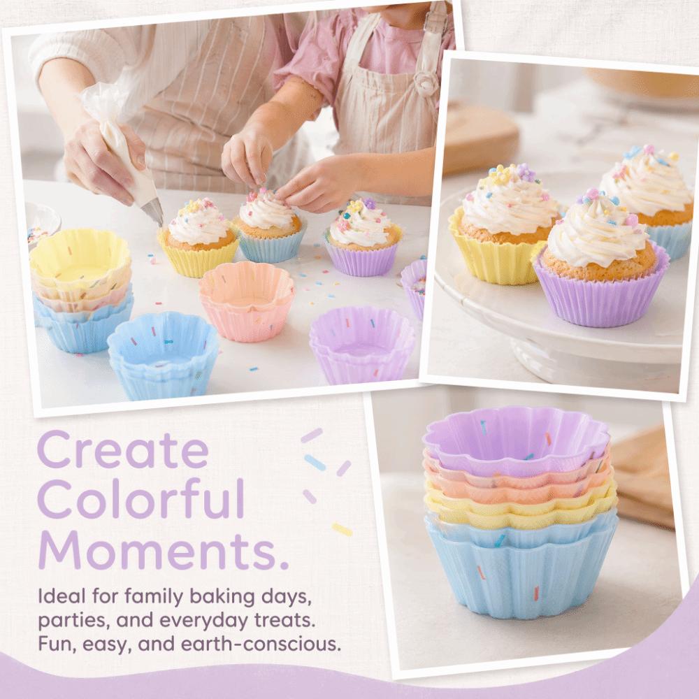 20pcs Heat Resistant Chocolate Dessert Mold Silicone French Pastry Baking Mold Dessert Serving Flower