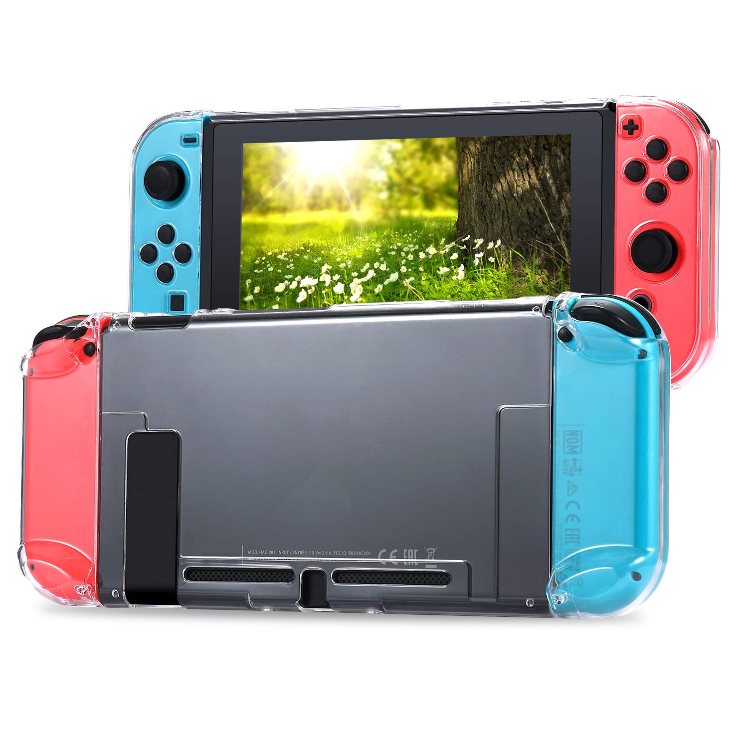 

Tasikar Nintendo Switch Раздельный Прозрачный Nintendo Switch Совместимый с Док-станцией и Чехол для Контроллера Joy Cons, Чехол, Ультратонкий Чехол, (чистый)