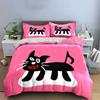 Set Decorazione Casa Design Gatto Nero Diverse Misure Camera da Letto per Bambini e Adulti Squisito Set Biancheria da Letto 3 Pezzi, Regalo