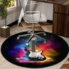 Colorful Guitar Dreams round carpet Chair cushion Round Entryway Rug, Soft Round Rugs for Living Room, Bedroom, Circle Carpet decor gifts