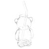 12oz Bear Shaped Glass Cup Cute Bear Coffee Cup Reusable Beer Wine Cocktail Glassware for Home Bar Kitchen Restaurant Party