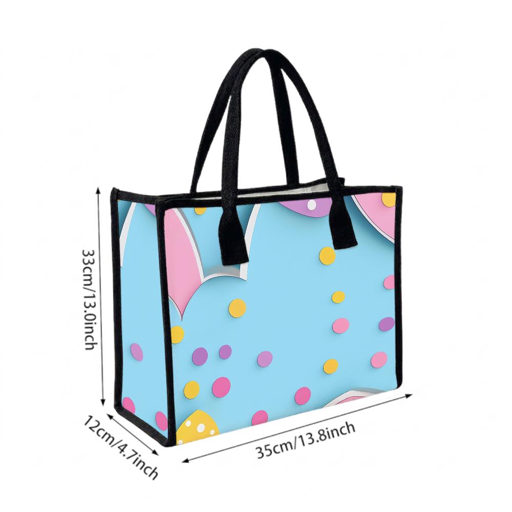  Cute Polka Dot Large Capacity Tote Bag Casual Daily Shopping Handbag