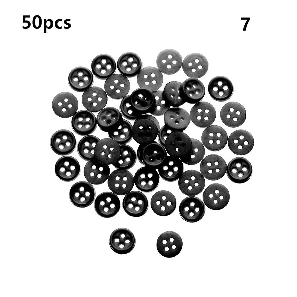 50pcs 4 Holes Mini Buttons for Doll Clothes Round Candy Color Plastic Buckles DIY Doll Bag Sewing Handmade Doll Accessorie