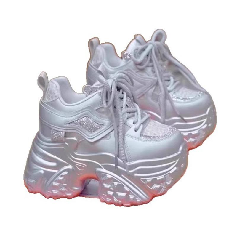Outdoor niche racing shoes inner height increase women's new mesh breathable jogging casual sports shoes